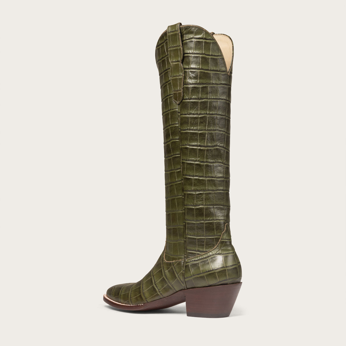 The Soho Boot Green Croc - CITY Boots