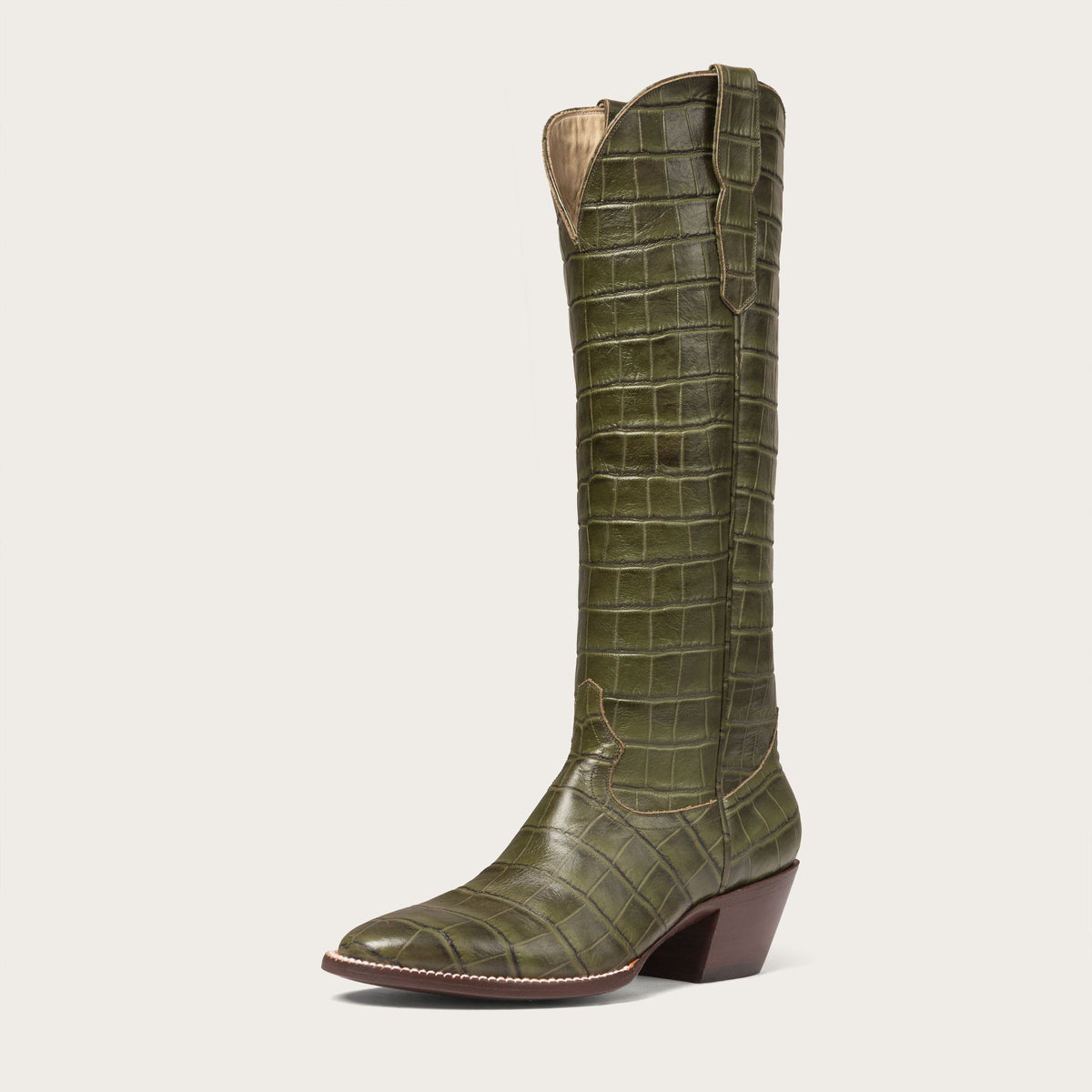 The Soho Boot Green Croc - CITY Boots