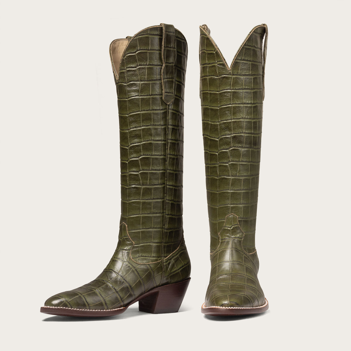 The Soho Boot Green Croc - CITY Boots