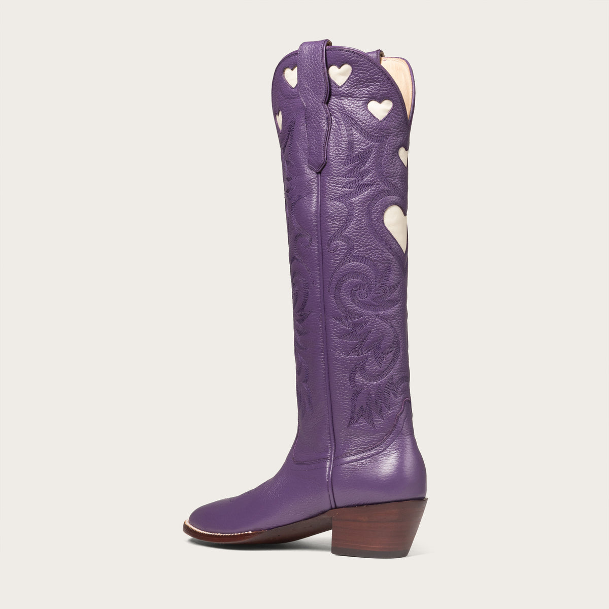 The Heart Boot Purple and Bone - CITY Boots