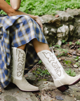 The Memphis Boot Bone and Bone Suede