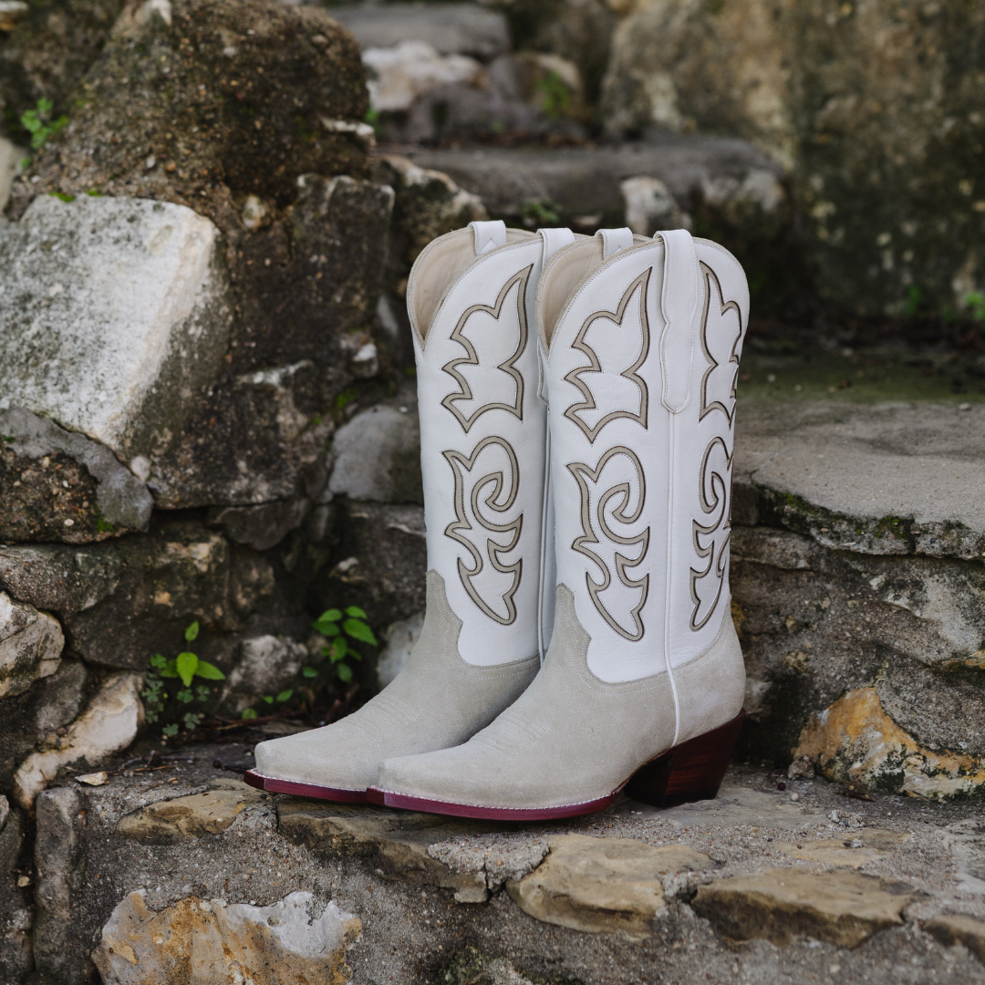 The Memphis Boot Bone and Bone Suede