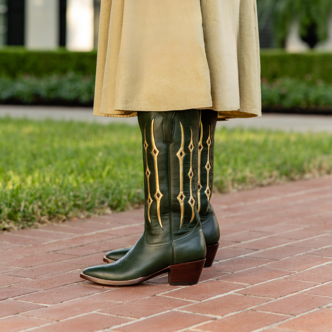 The Austin Boot Green and Gold