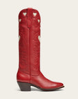 The Heart Boot Red and Bone