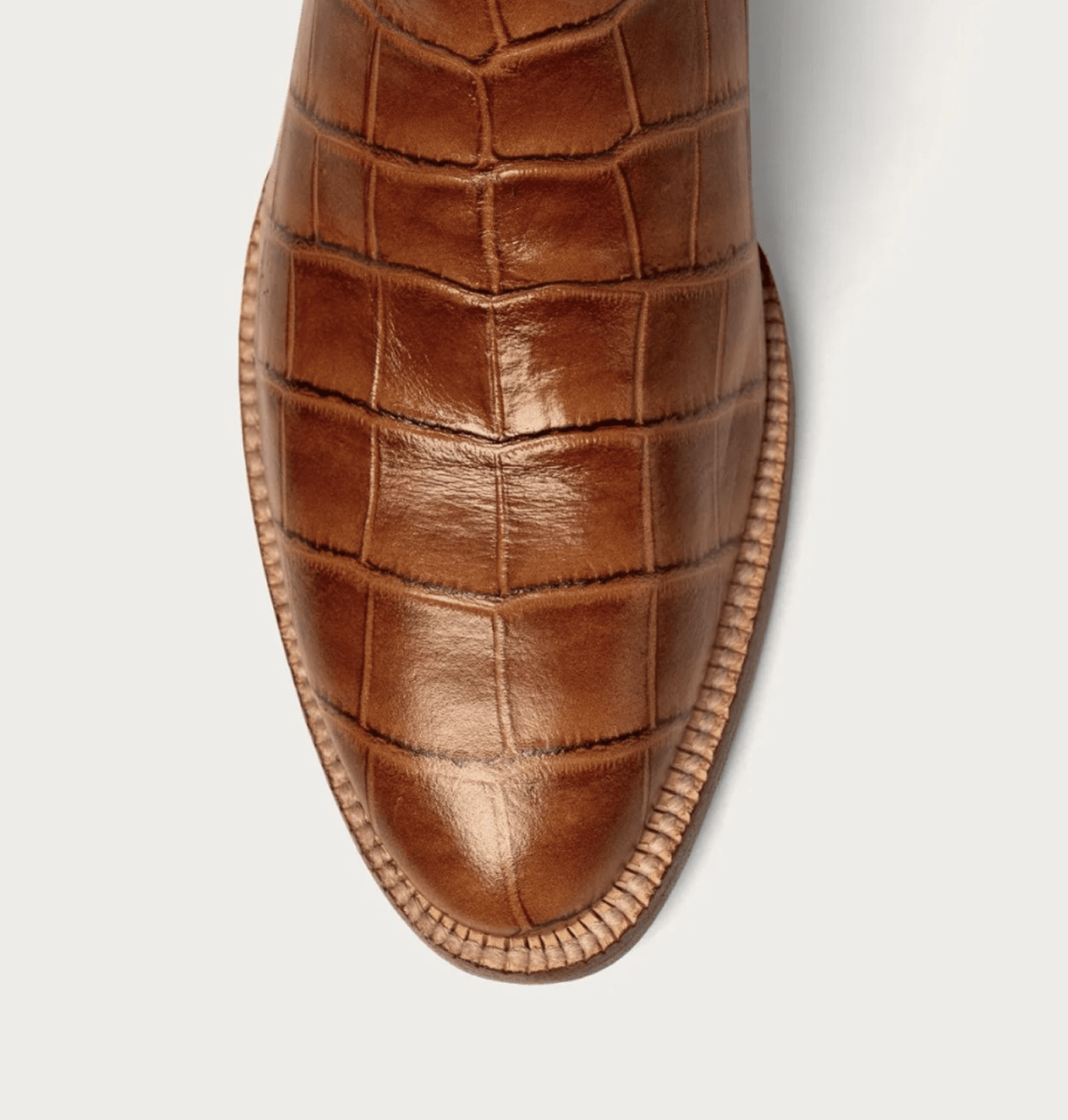 The Soho Boot Cognac Croc - CITY Boots