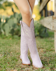 The Lightning Boot Lavender and Bone