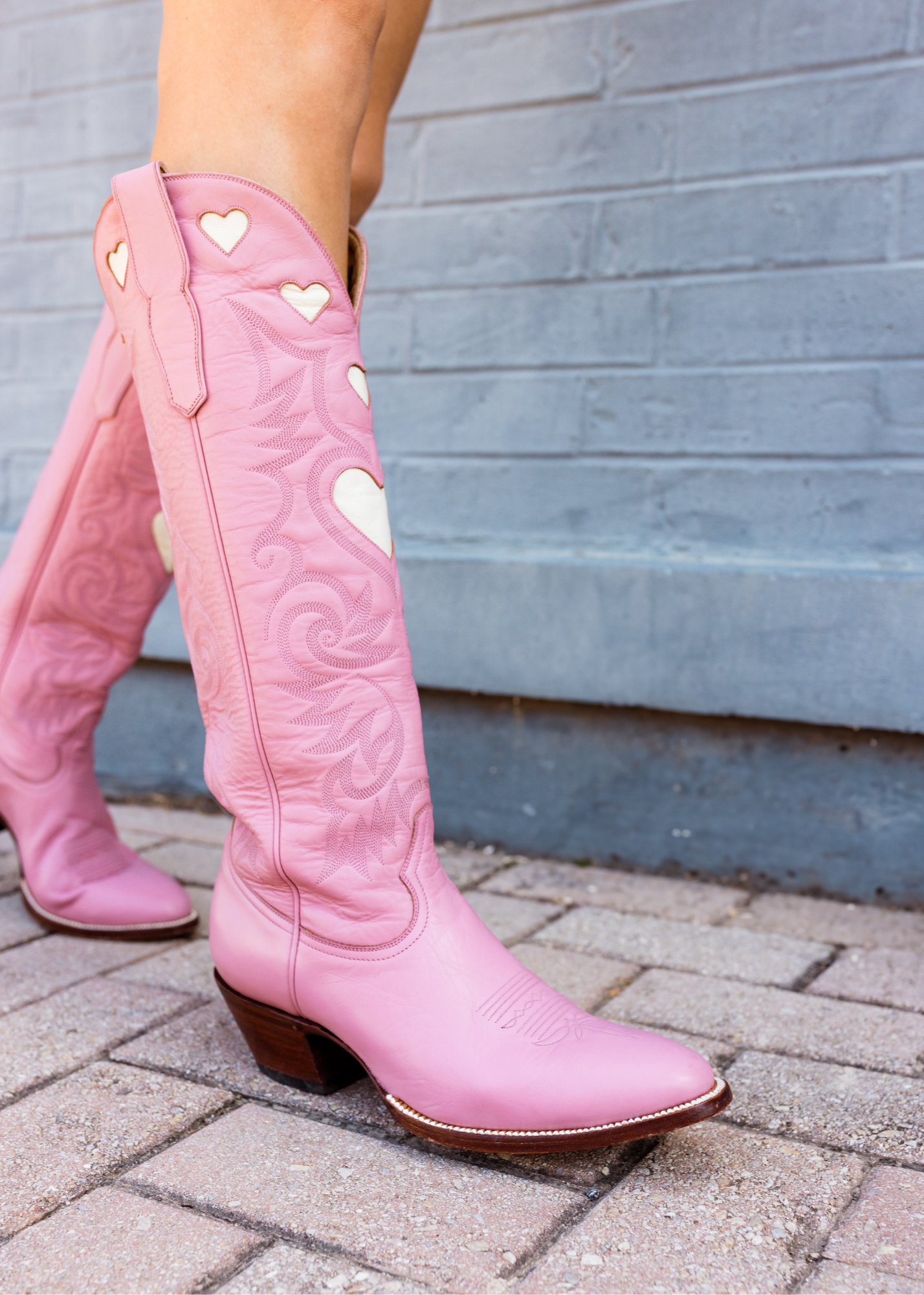 CITY Boots Pink &amp; Bone Heart Boot