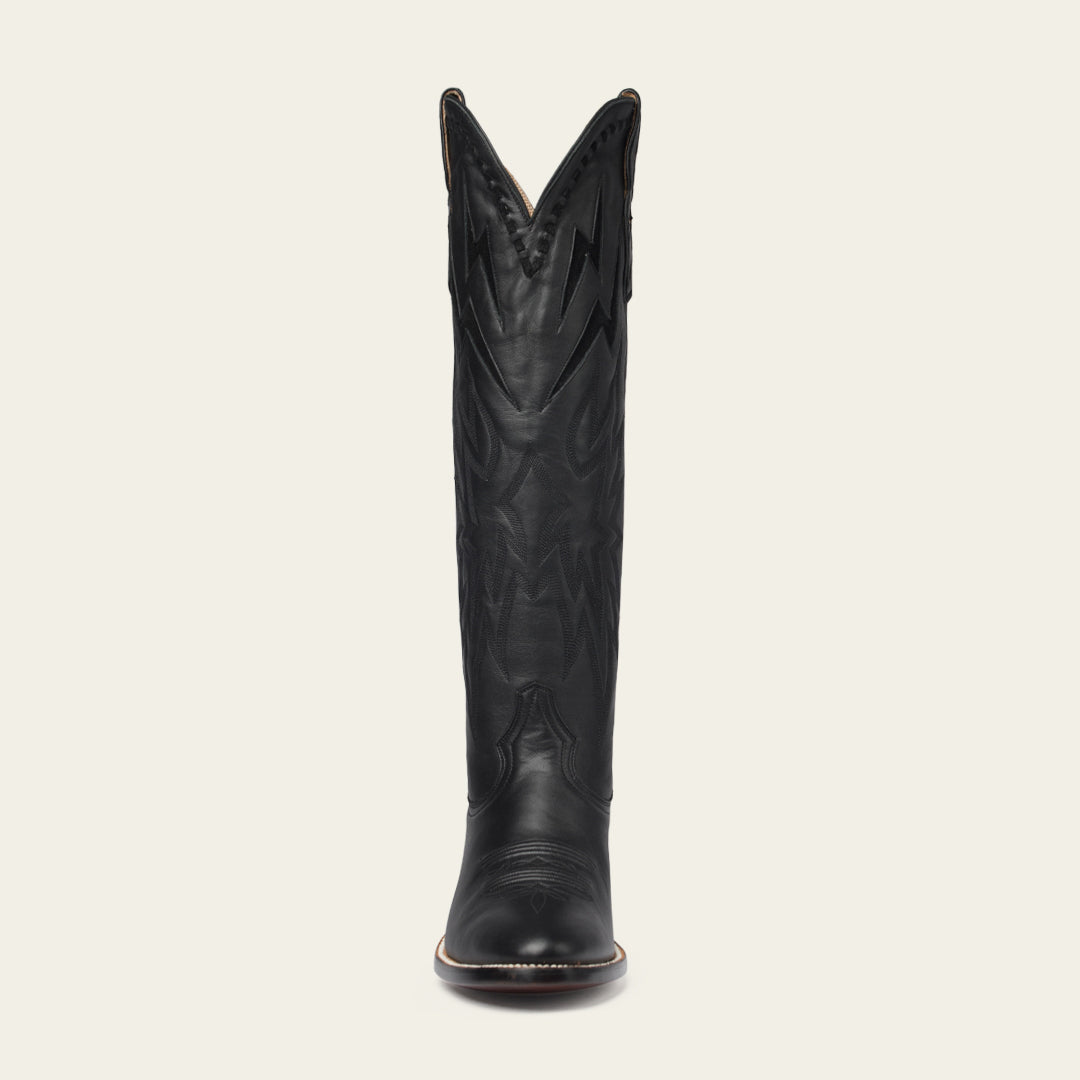 The Lightning Boot in Black and Black Suede