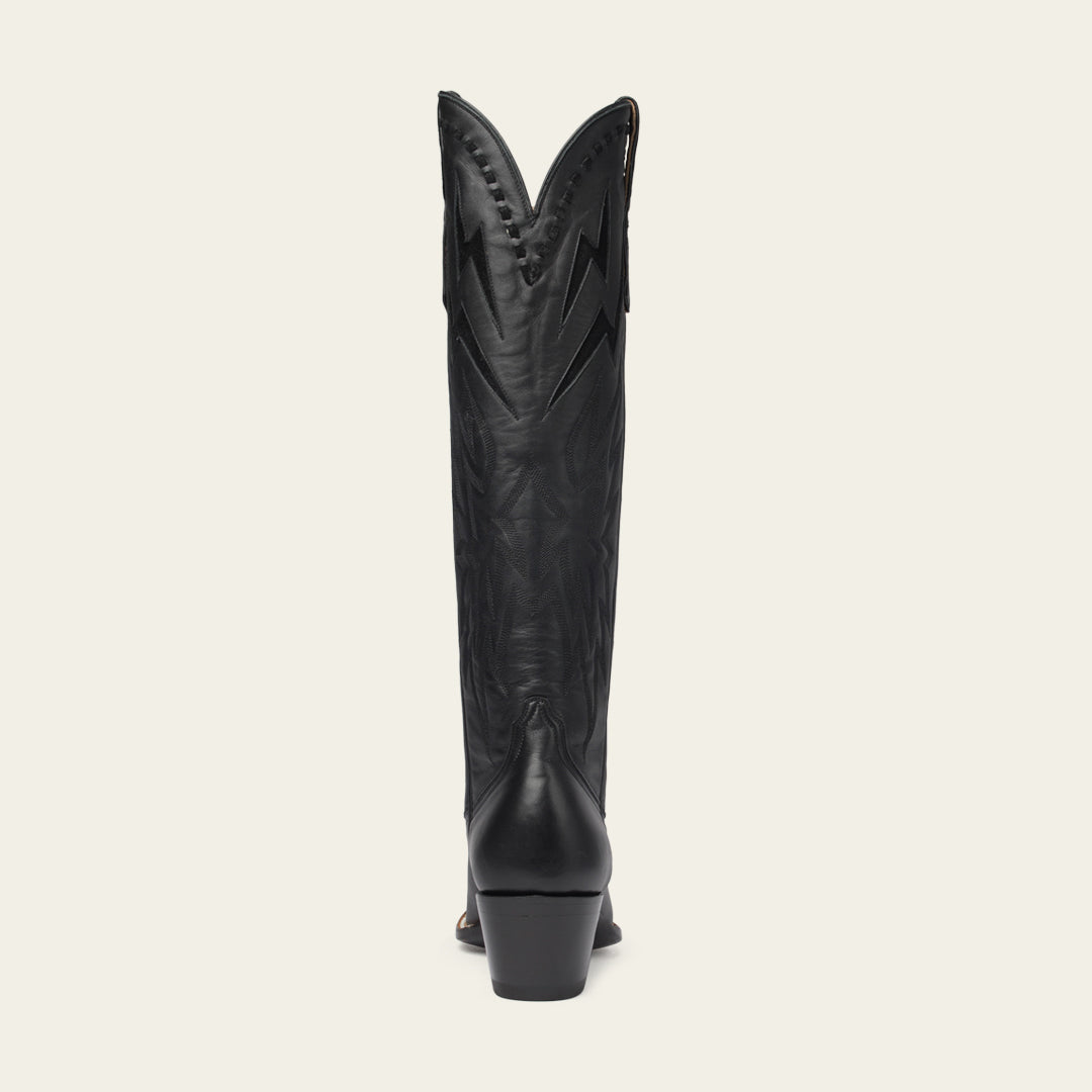 The Lightning Boot in Black and Black Suede