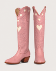 The Heart Boot Pink and Bone