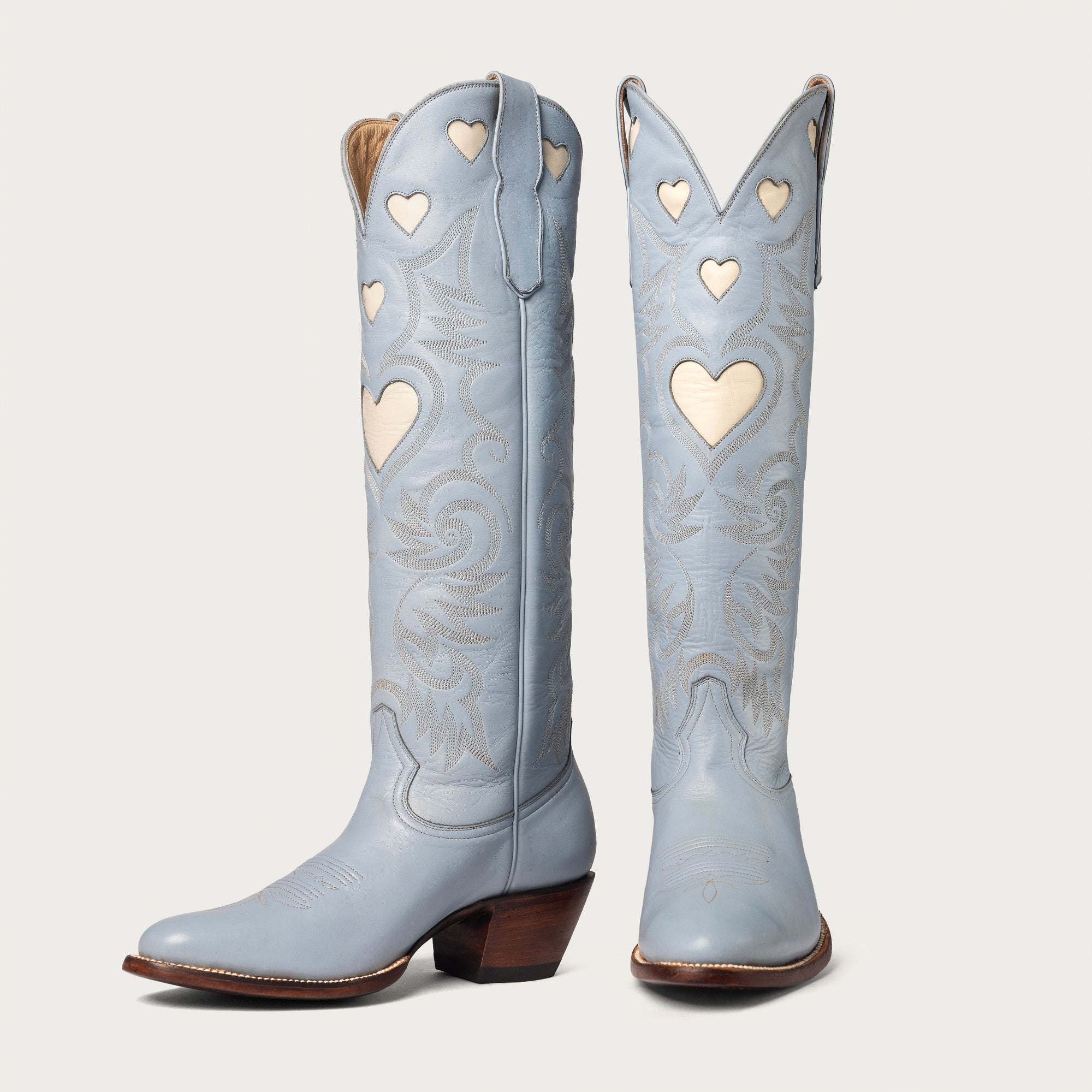 Powder Blue and Bone Heart Boot - CITY Boots