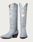 Powder Blue and Bone Heart Boot - CITY Boots