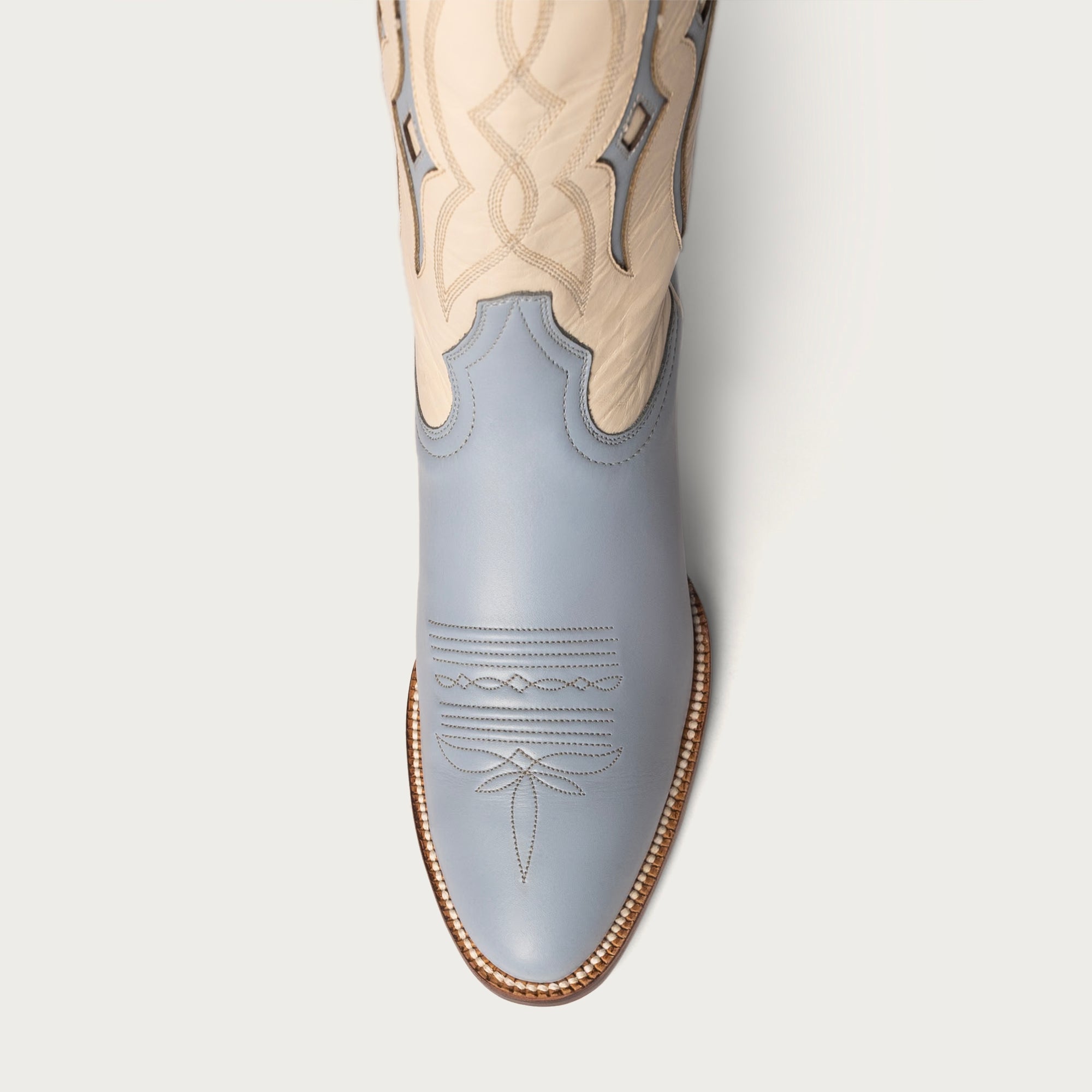 The Austin Boot in Bone and Powder Blue