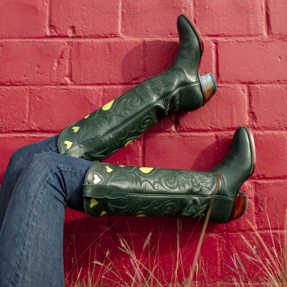 The Heart Boot Green In Stock - CITY Boots