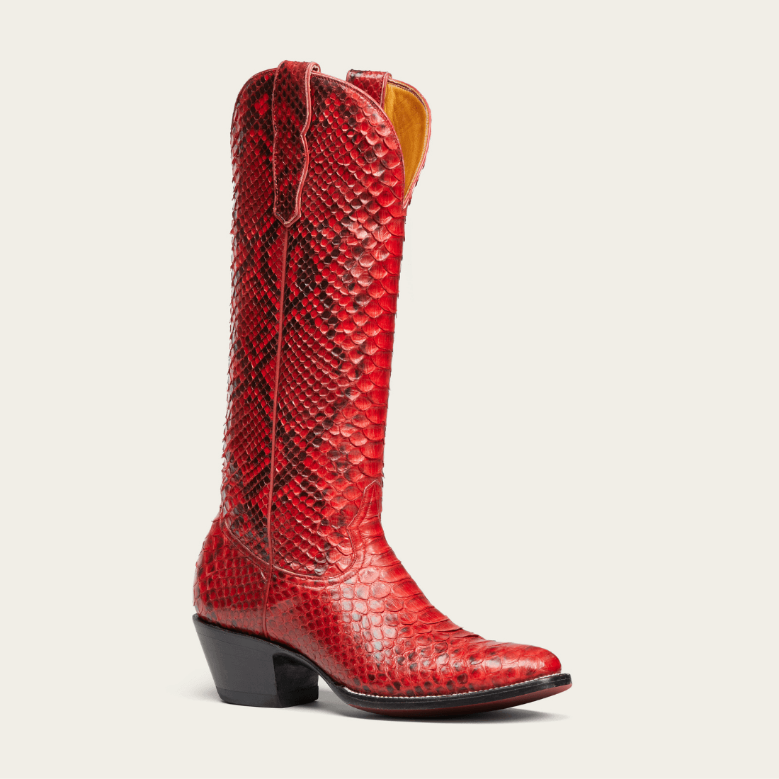 CITY Boots Midland Women&#39;s Red Python Cowboy Boots - CITY Boots