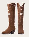 Chestnut Suede & Bone Heart Boot Limited Edition - CITY Boots