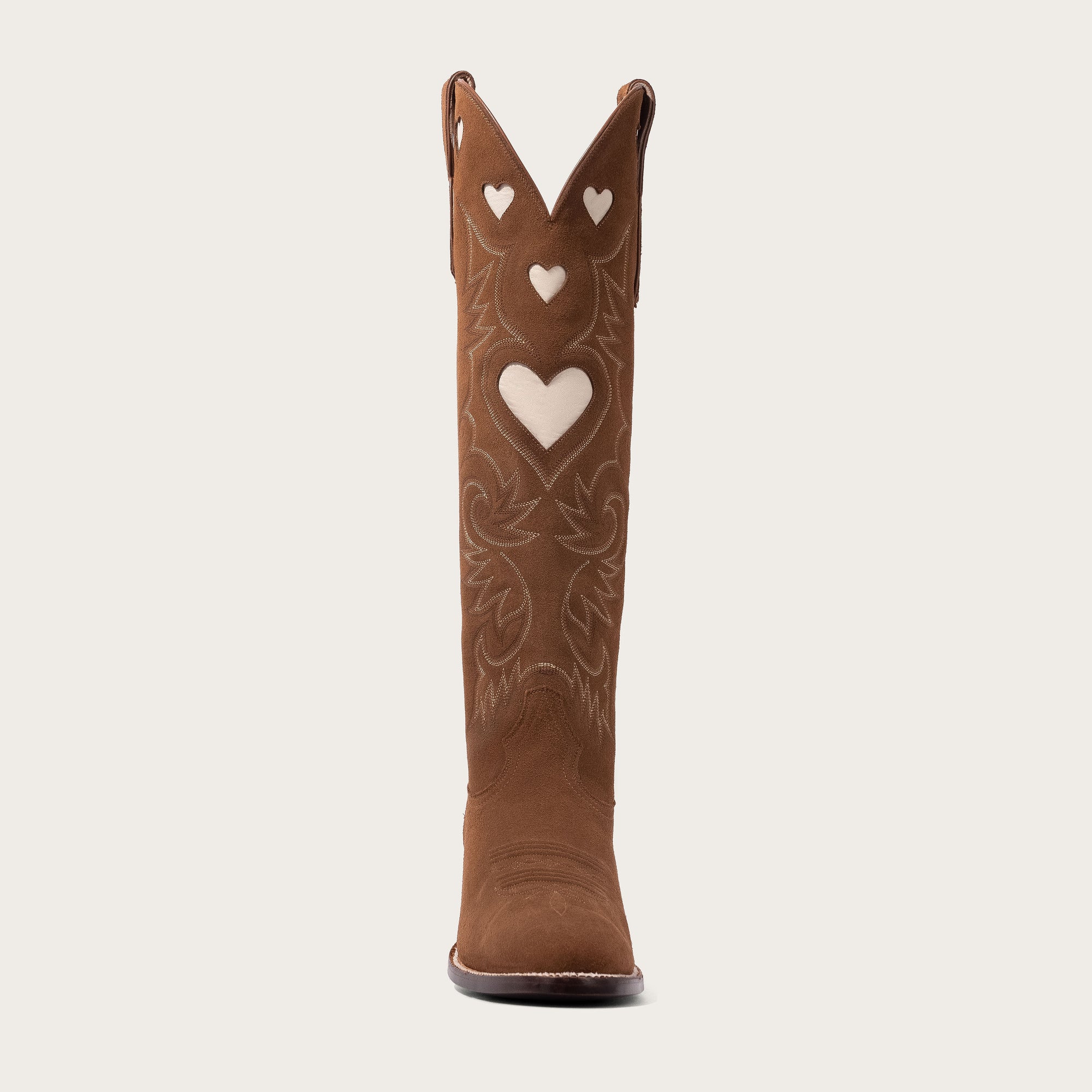 Chestnut Suede & Bone Heart Boot Limited Edition - CITY Boots