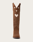 Chestnut Suede & Bone Heart Boot Limited Edition - CITY Boots