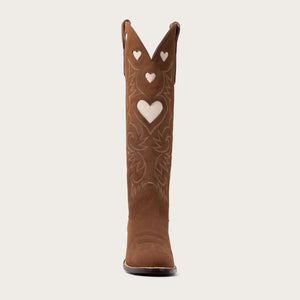 Chestnut Suede & Bone Heart Boot Limited Edition - CITY Boots
