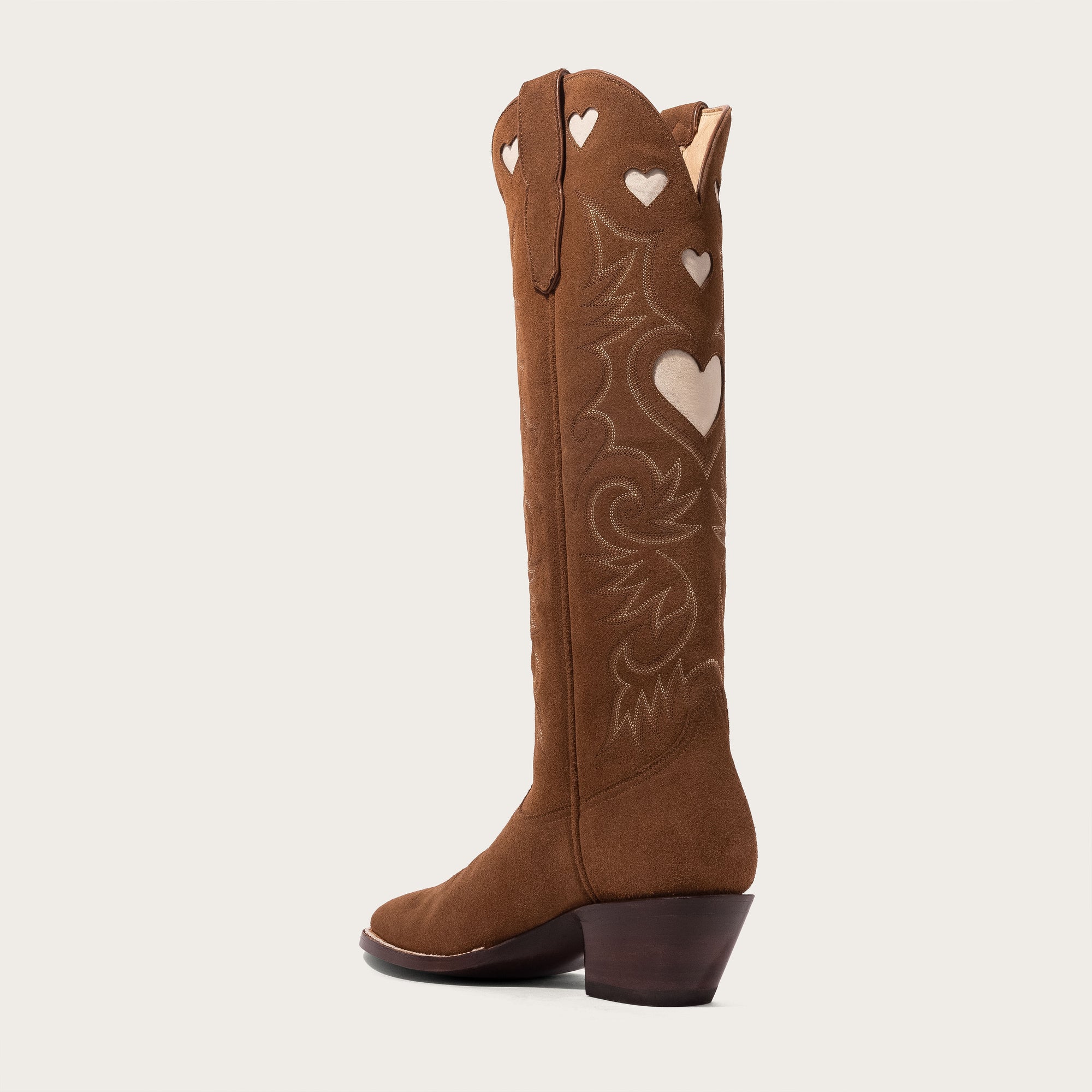 Chestnut Suede & Bone Heart Boot Limited Edition - CITY Boots