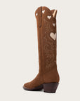 Chestnut Suede & Bone Heart Boot Limited Edition - CITY Boots