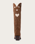 Chestnut Suede & Bone Heart Boot Limited Edition - CITY Boots