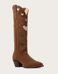 Chestnut Suede & Bone Heart Boot Limited Edition - CITY Boots