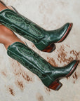 CITY Boots The Chadbourne Military Green Cowboy Boots 