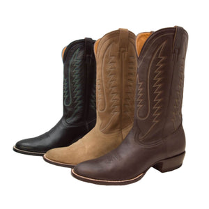 CITY Boots The Taylor Men's Brown Leather Cowboy Boots 