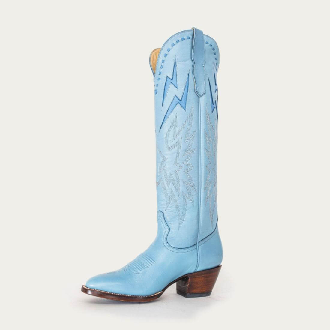 Left Profile, Powder Blue Lightning Boot 