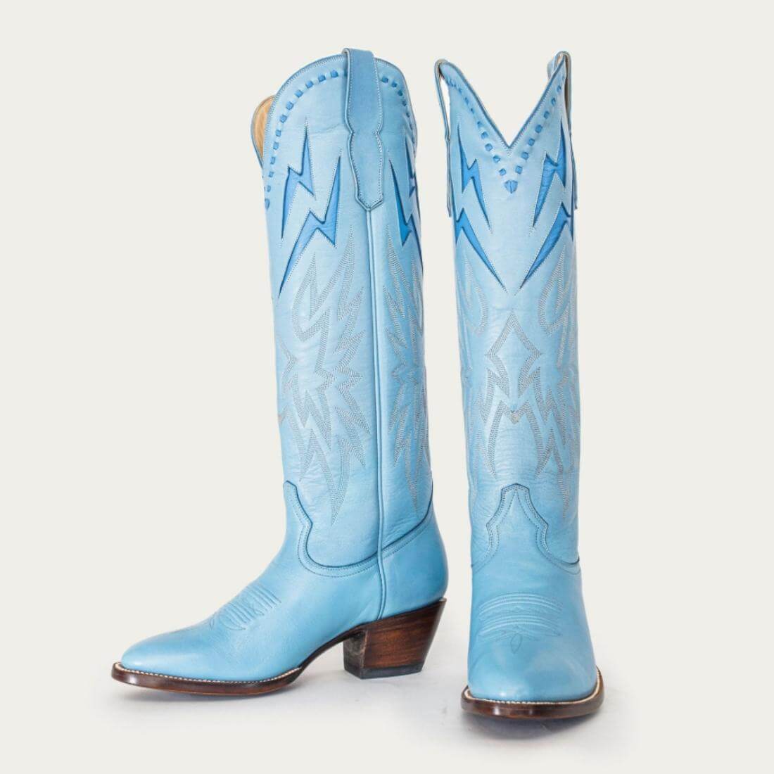 Powder Blue Lightning Boot Pair