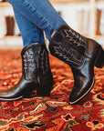 Ranger Short Black Cowboy Booties - CITY Boots